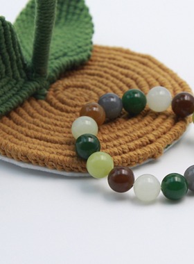 和田玉多宝手串卡12珠米