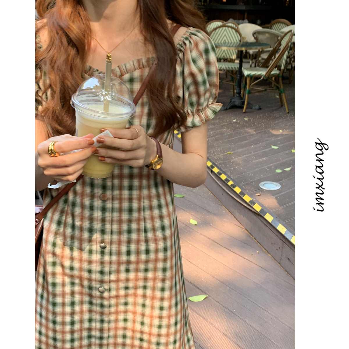 im向自制2020夏季新款复古连衣裙 im向 imxiang自制连衣裙