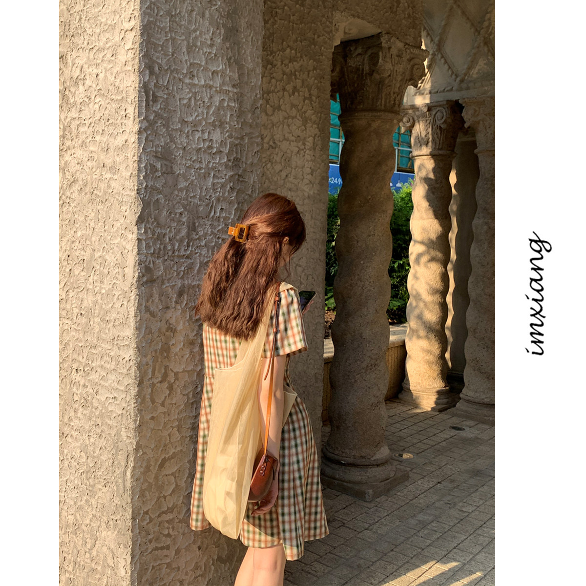 im向自制2020夏季新款复古连衣裙 im向 imxiang自制连衣裙