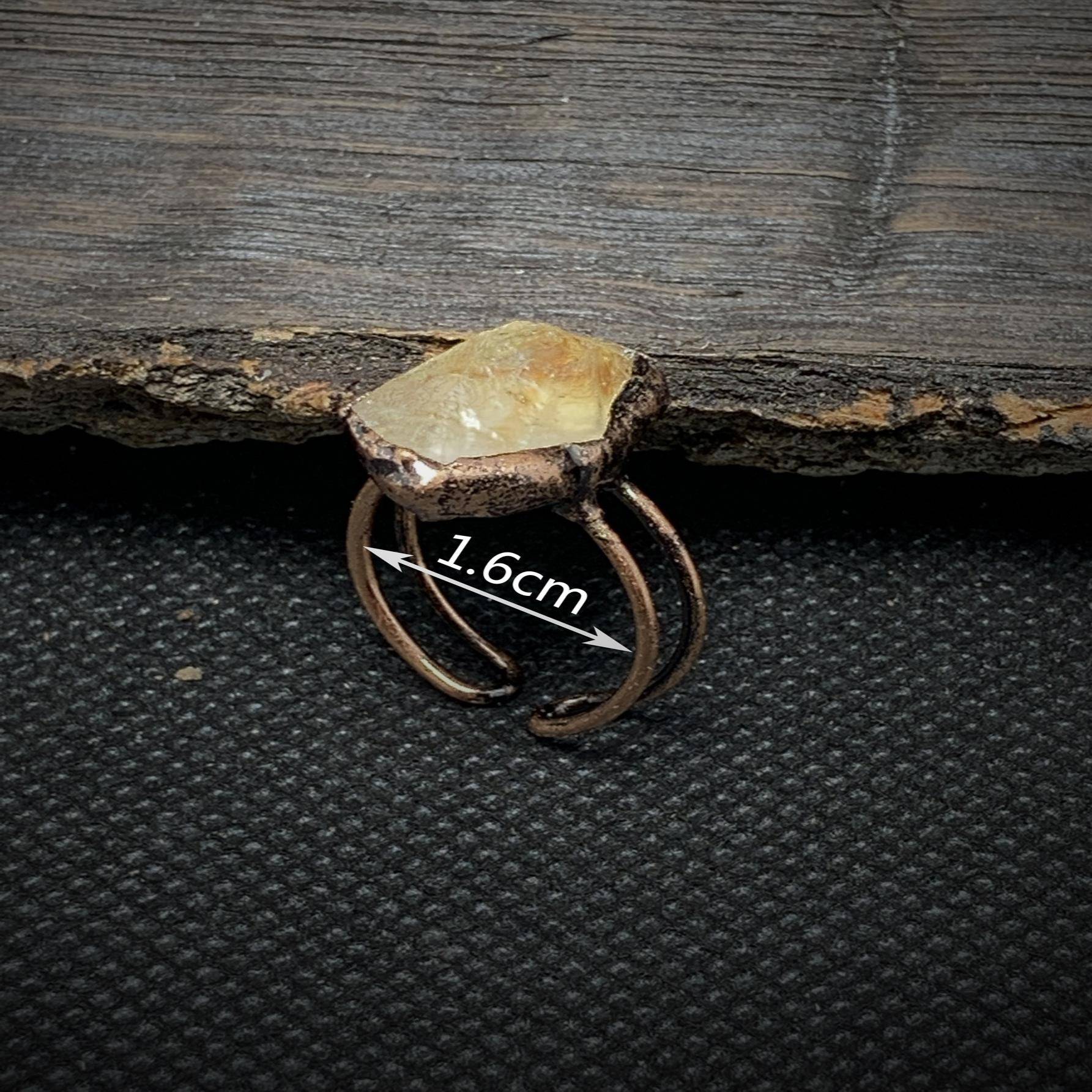 Retro style twelve birthstone natural rough stone amorphous opening adjustable ring women's birthday gift