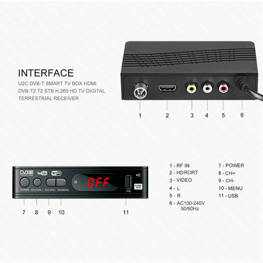 MEGOGO DVB-T2 H.264 1080P TV BOX U1 HDTV digital Receiver
