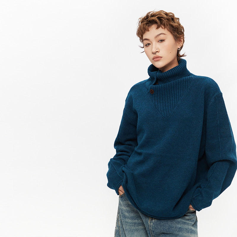 AIRHOOD 欧美2025秋冬季新款高领毛衣女套头宽松慵懒风外穿针织衫,淘宝优惠券,粉丝福利购,淘宝优惠卷