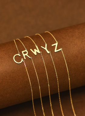 INNORE女10k金素金字母手链