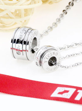 钻石情侣欧美镶嵌礼物吊坠项链