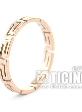 玫瑰金韩版时尚风不褪色饰品戒指