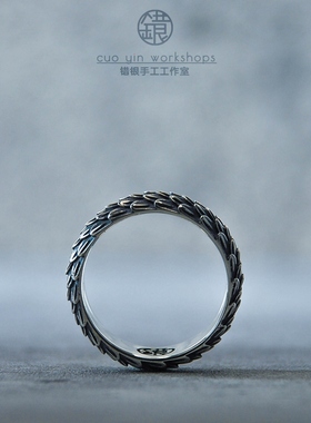 原创小众纯银情侣男士戒指特价