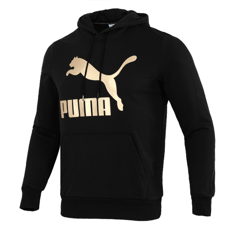 正品PUMA彪马男装运动卫衣 金标LOGO连帽休闲套头衫531370-56-01 - 图3