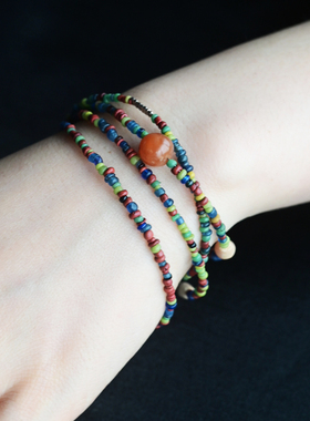 一斤钻戒天然老琉璃项链