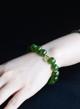 一斤钻戒天然原矿绿碧玺手串