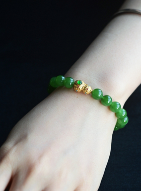 一斤钻戒天然和田碧玉18K金