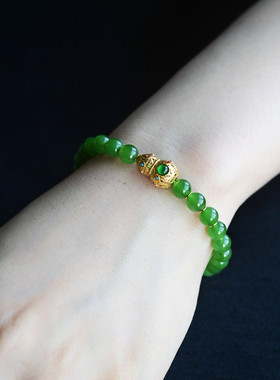 一斤钻戒天然和田碧玉18K金