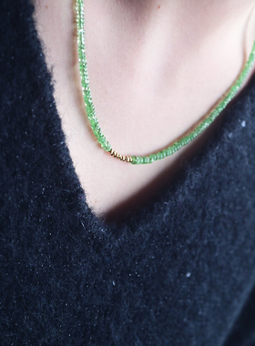 一斤钻戒天然沙弗莱项链18K金