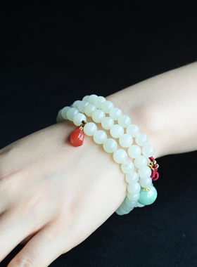 一斤钻戒天然和田白玉18K金