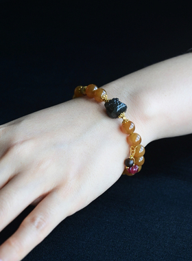 一斤钻戒天然和田糖玉手串