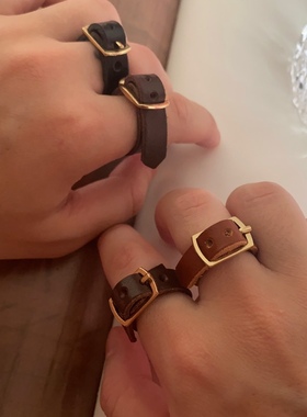 牛皮戒指情侣款时尚配饰手工