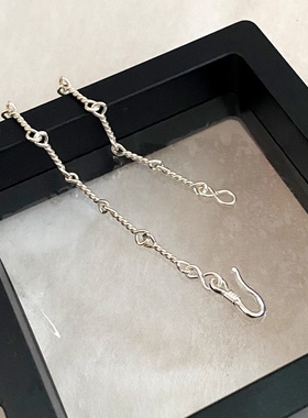 店主自留推荐麻花圈s925纯银手链女情侣不规则小众设计层次感手工