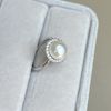 S925 sterling silver mirror extremely bright pure white silky smooth and flawless natural white pearl ring 9mm sunflower