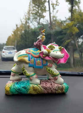 藏族特色手工彩绘和睦四瑞象摆件