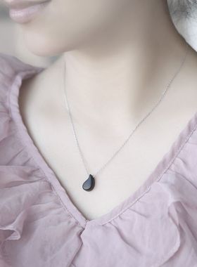 黑檀木十字女文艺项链