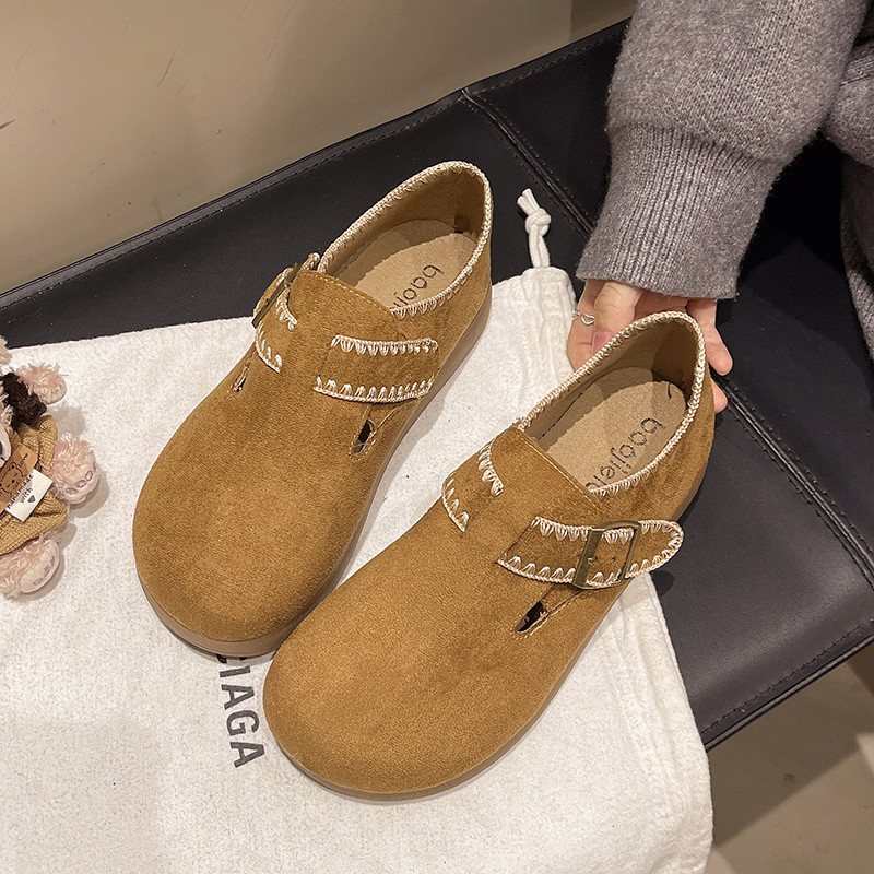 复古风勃肯鞋女2026年春季新款搭扣单鞋百搭休闲鞋圆头软底平底鞋,淘宝优惠券,粉丝福利购,淘宝优惠卷
