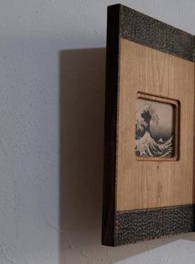 浮世绘，原创设计手工册页装置刀刻肌理装裱画框相框装饰挂画