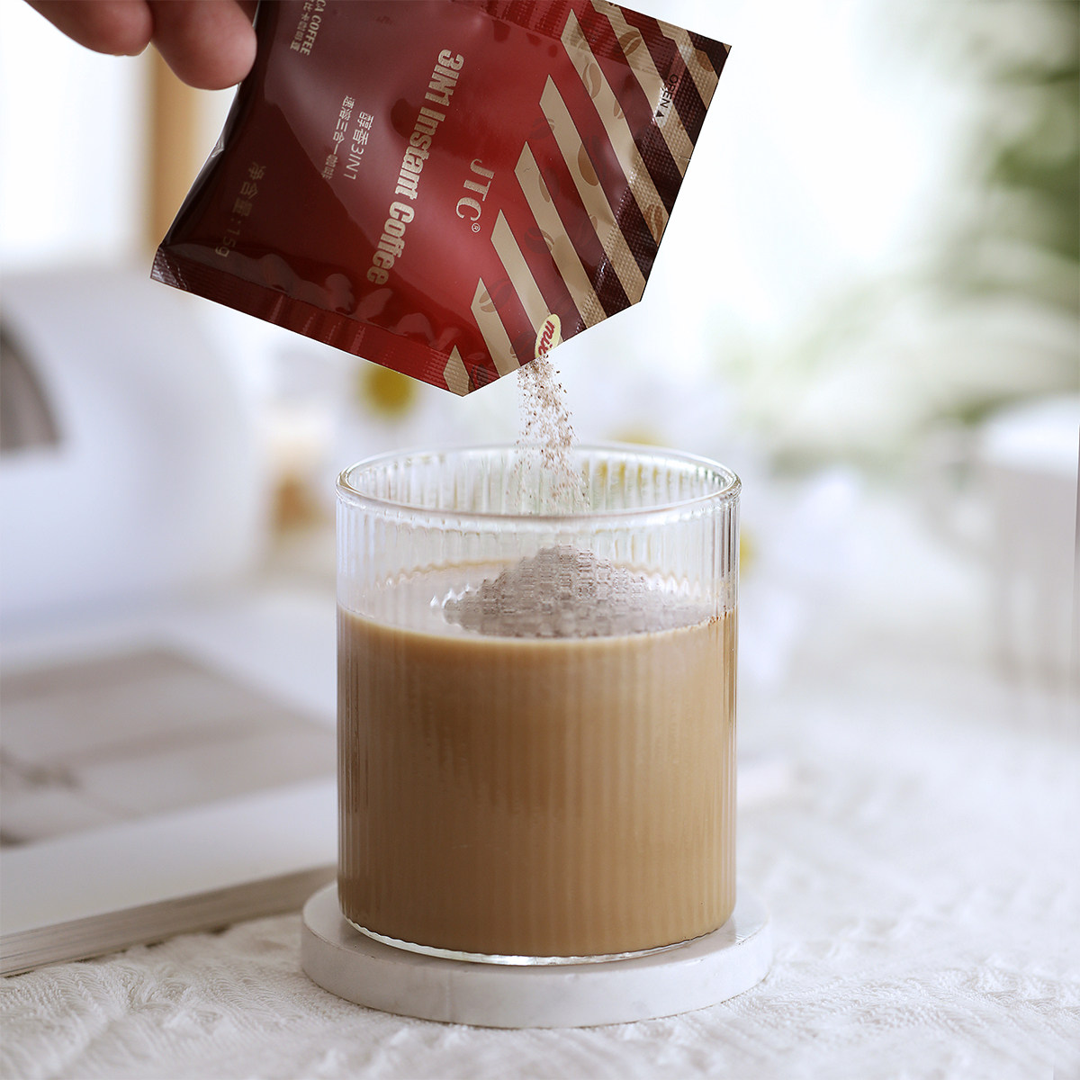 褐纯坊15克方包JTC醇香三合一和美式黑咖  速溶咖啡 新鲜烘焙,淘宝优惠券,粉丝福利购,淘宝优惠卷