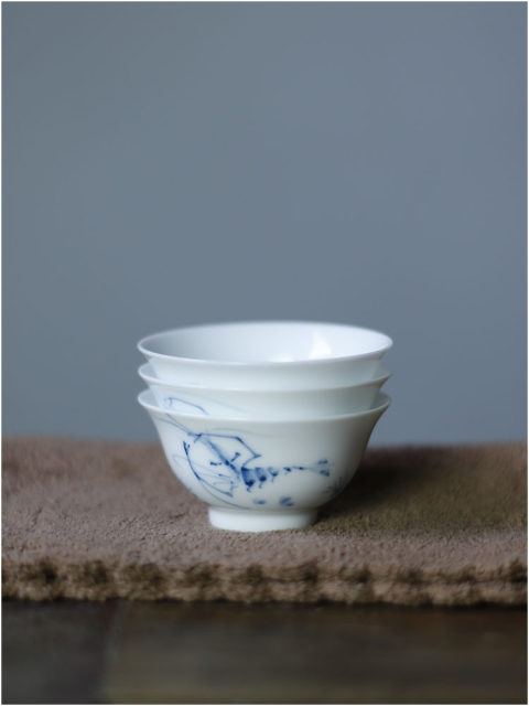 ສີຂາວ porcelain ມື painted ບໍລິສຸດ underglaze ສີ Chaozhou Kungfu ຊາຈອກ