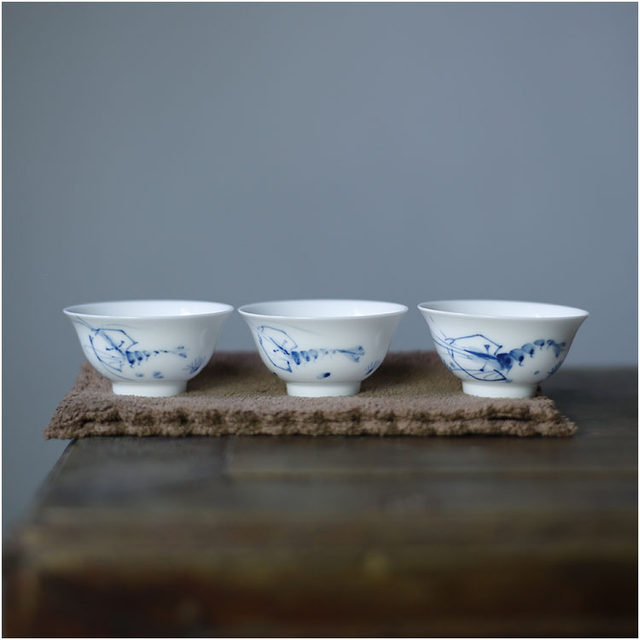 ສີຂາວ porcelain ມື painted ບໍລິສຸດ underglaze ສີ Chaozhou Kungfu ຊາຈອກ