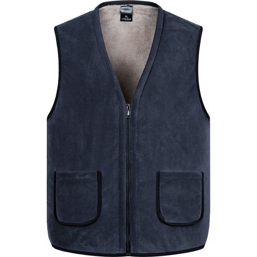 秋冬款加绒保暖马甲中老年男式无袖坎肩爸爸宽松大码背心V领坎肩 - 图3