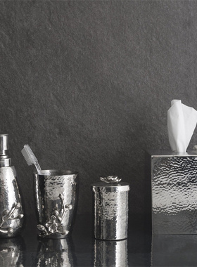 Michael Aram纸巾盒银色家居纸巾收纳抽纸盒手工进口复古轻奢送礼