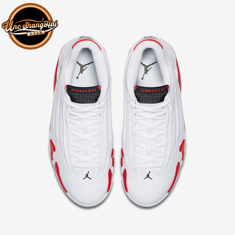 北卡大学  Air Jordan 14 Candy Cane AJ14 白红篮球鞋487471-100 - 图0