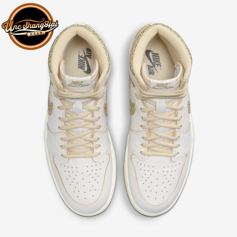 北卡大学 Air Jordan 1 AJ1 米白色 高帮 复古篮球鞋 FD8631-100 - 图0