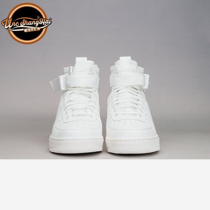 北卡大学 Nike SF-AF1 Mid Triple Ivory 纯白 中邦 AA6655-100 - 图1