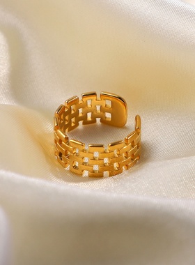 欧美时尚潮流款宽面开口戒指