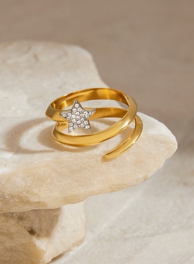 欧美小众设计钛钢戒指