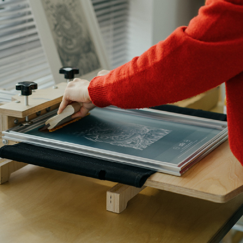 蘑菇空间X印物所小型丝印机实木手工丝网印台铝框网版定制DIY套装,淘宝优惠券,粉丝福利购,淘宝优惠卷