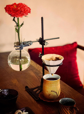 工业风实验室烧瓶玻璃手冲花架