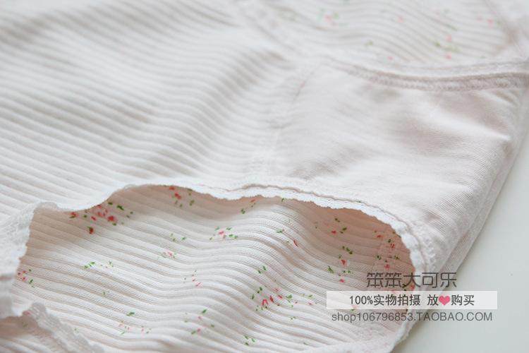 出口日本100纯棉蕾丝绣花中高腰女式全棉短裤女士三角内裤内裤,淘宝优惠券,粉丝福利购,淘宝优惠卷