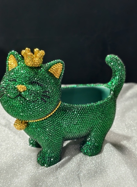 DIY贴钻招财猫玄关进门入户门口