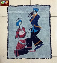Qingkura special price wax dyeing and painting handmade batik with national characteristics wax-dyed decoration wall-mounted blow rubrum 83 * 68CM