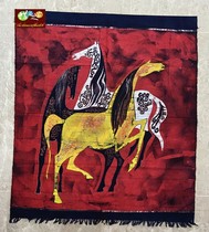 Wax dyeing and painting Guizhou Miao ethnic characteristics Dyeing Decoration Wall-mounted Horse 105 * 90 *CM