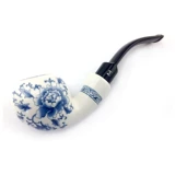 Apple, керамические сине-белые старомодные курительные принадлежности ручной работы