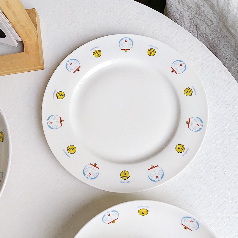 哆啦A梦陶瓷餐具家用陶瓷碗米饭碗面碗 陶瓷盘子深盘平盘甜品盘子,淘宝优惠券,粉丝福利购,淘宝优惠卷
