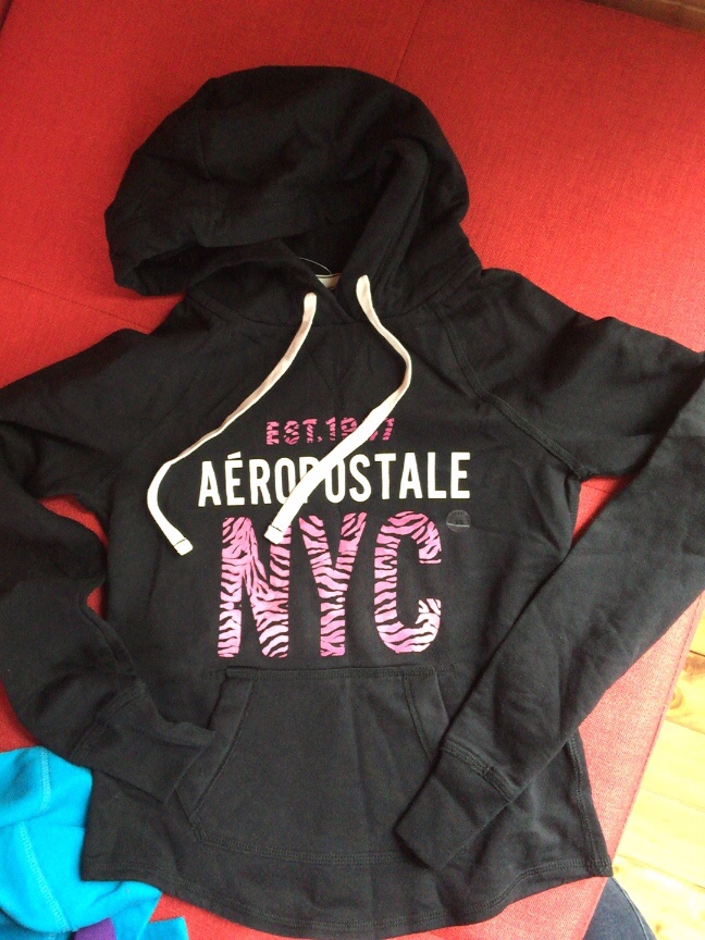 美国 AEROPOSTALE 少女装抓绒帽衫卫衣拉链开衫套头外套 特价现货