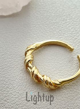 麻花缠绕轻奢开口戒指