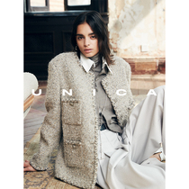 UNICA word-of-mouth classic morandi _ Italian import lavish original factory to weave wool flowers with a fragrant wind jacket