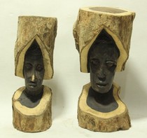 African wood carvings Tanzania Makonde wood carving African womens head Elephant Little