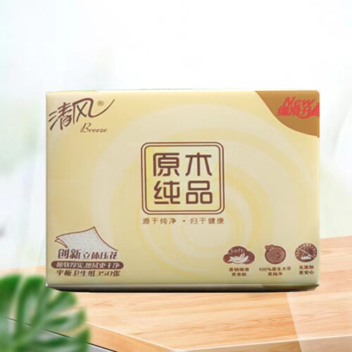 清风纸巾抽纸平板纸面巾纸厕纸350张卫生纸家用实惠装整箱批30包 - 图2