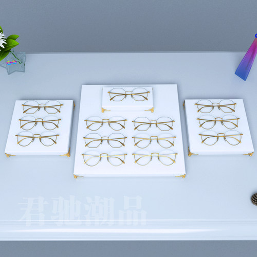 君驰潮品金属轻奢眼镜店光学架太阳镜墨镜陈列展示架托盘眼镜道具 - 图0