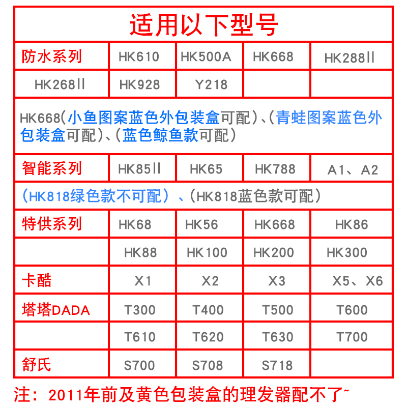 易简理发器配件 刀头充电器定位梳 卡尺HK85II 818 500A 668 610 - 图3